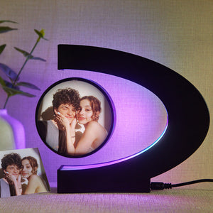 Custom Photo Magnetic Lamp Rotating Picture C-shaped Frame Memorial Gift For Men - photomoonlamp