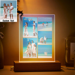 Custom Multi Photo Transparent Gradient Color Night Light Personalized Collage Photo Lamp Christmas Gift - photomoonlamp