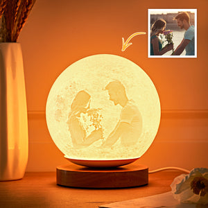 Personalized Photo Moon Table Lamp Colorful 3D Night  Light For Bedroom - photomoonlamp