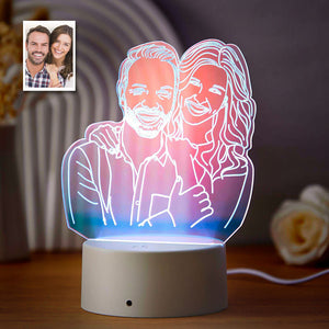 Custom Photo Transparent Gradient Color Acrylic Lamp LED Colorful Night Light  Home Decoration For Her - photomoonlamp