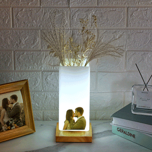 Custom Photo Vase Night Light Personalized Elegant Lamp Valentine's Day Gifts - photomoonlamp