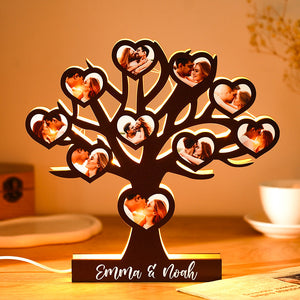 Custom Tree Wooden Photo Night Light Personalized Name Lamp Gift for Him/Her - photomoonlamp