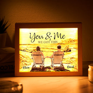 Custom Couple You & Me We Got This Frame Light Box - photomoonlamp