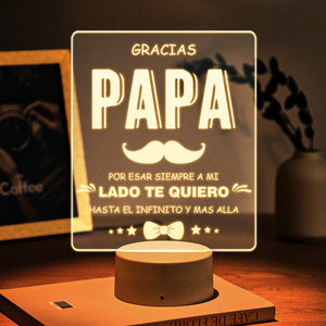 Custom Text Night Lamp Acrylic LED Night Light  Dad Night Lamp Father's Day Gifts For Him - photomoonlamp