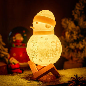 Christmas Kids Gifts Snowman Lamp Anniversary Gifts Custom Photo Engraved Night Lamp Gift for Her/Mom 16 Colors