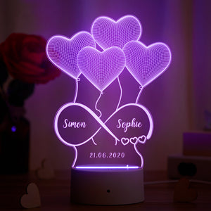 Personalized 3D Illusion Lamp Valentine Gift for Her