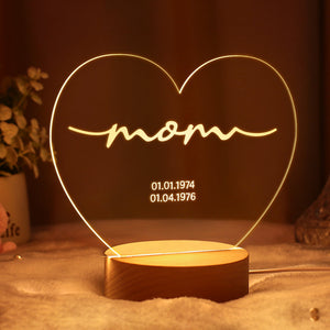 Gift Idea for Mum Night Light for Mommy Personalized Gift for Mum Mother's Day gift Custom Mom Present