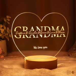 Mothers Day Gift Custom Lamp Gift for Grandma Night Light for Grandma Gift Idea