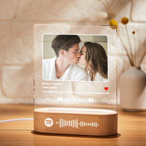 Spotify Plaque Custom With Song And Photo Acrylic Music Night Light, Plaque and Keychain
