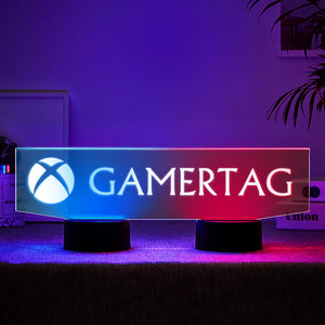 Personalized Xbox Nightlight Gamertag Sign Dual Base Backlit LED Custom Gaming Gift