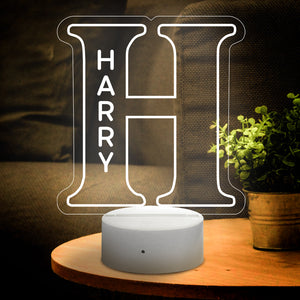 Letter H Custom Name Sign Light Personalized Night Lamp Birthday Gifts for Her Led Alphabet Engraved Text