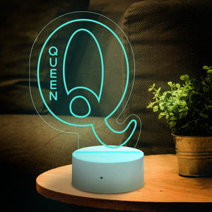 for Boyfriend Custom Up Letter Q Name Sign Lamp Personalized Night Light LED Alphabet with Text