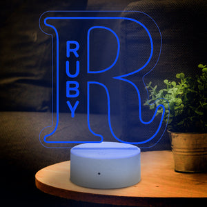for Her Custom Up Letter R Name Sign Lamp Personalized Night Light LED Alphabet with Text