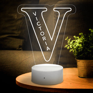 Custom Up Letter V Name Sign Lamp Personalized Night Light LED Alphabet