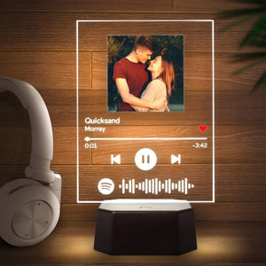 Anniversary Gifts, Personalized Photo Music Song Light Up Plaque & Stand Bluetooth Speaker