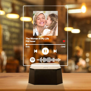 Personalized Photo Spotify Song Light Up Plaque & Stand Bluetooth Speaker Anniversary Gift