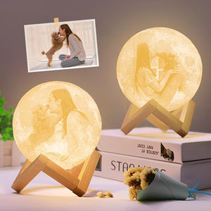 Custom 3D Printing Photo Moon Lamp Magic Lunar With Double-Sided Printed Picture (10cm-20cm)