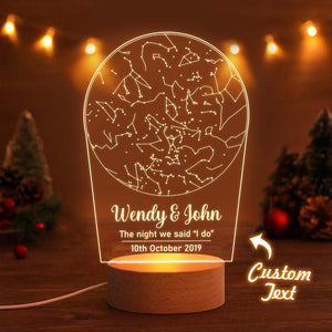 Custom Text Star Map Acrylic Night Light Gift for Boyfriend, Gift for girlfriend