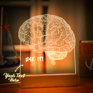 Custom Name Acrylic Night Light Personalized Lamp Brain Use it Desk Lamp Gift for Kids Adult