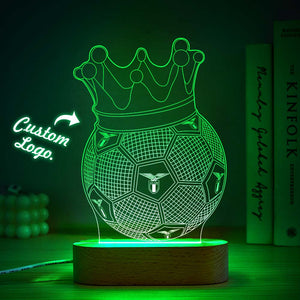 Custom Logo Acrylic Night Light Football Design, Gifts For Fans, Birthday Gifts For Kids