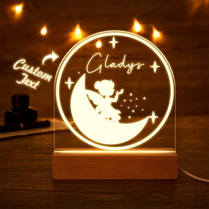 Custom Name Acrylic Night Light Personalized Lamp Fairy Desk Lamp Gift for Kids Adult