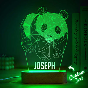 Custom Name Acrylic Night Light Personalized Lamp PANDA Desk Lamp Gift for Kids Adult