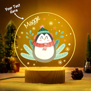 LED Night Light Christmas Gift For Kids Personalized Name Penguin Lamp Family Christmas Decoration - photomoonlamp