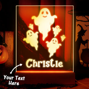 Halloween Spooky Ghost Night Light with Custom Name Desk Lamp - photomoonlamp