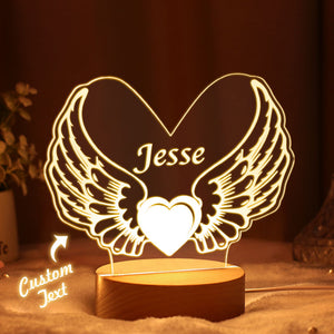 Angel Wings Night Light Bridesmaid Gifts Custom Name Engagement Fairy Lights - photomoonlamp