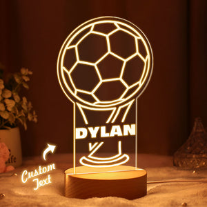 Personalized LED Football Trophy Night Light Multicolour Boys Bedroom Decoration - photomoonlamp