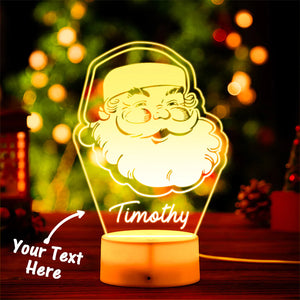 Custom Engraved Santa Night Light Personalized Acrylic Lamp Gift for Kids - photomoonlamp