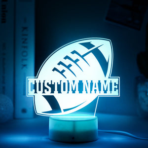 Custom Name Seven-Color Night Light Rugby Sports Style Lamp Gifts For Him - photomoonlamp