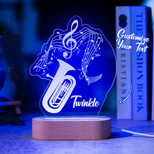 Custom Acrylic Engraved Instrument Night Light Personalized 3D Printed Colorful Lamp Birthday Gift - photomoonlamp