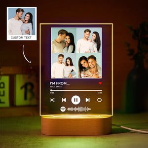 Custom Photos Scannable Spotify Code Lamp Acrylic Colorful Night Light Romantic Valentine's Day Gift - photomoonlamp