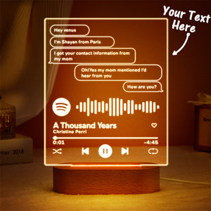 Custom Message Music Plaque Lamp Scannable Spotify Code Colorful Night Light Valentine's Day Gift - photomoonlamp