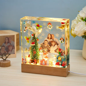 Custom Photo Night Light Square Christmas Home Epoxy Gifts - photomoonlamp