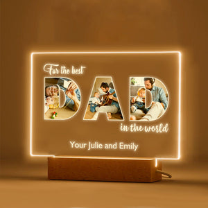 Custom Father's Day Night Light Personalized Photo Acrylic Lamp Gifts for Dad - photomoonlamp
