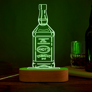 Personalized  Liquor Night Light 7 Colors Acrylic Wine 3D Lamp Father's Day Gifts - photomoonlamp