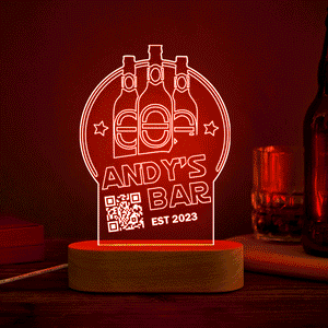 Personalized Qr Code Wine Bottle Night Light 7 Colors Acrylic 3D Lamp Father's Day Gifts - photomoonlamp