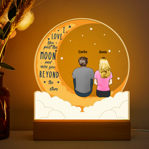 Gifts for Mom Personalized Acrylic Plaque Lamp Love You to the Moon and Back
