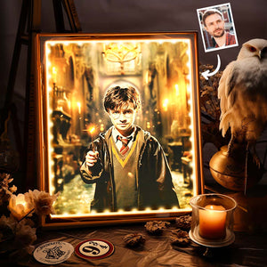 Personalized Photo Portrait Custom Face Harry Potter Mirror Light Gifts for Him - photomoonlamp