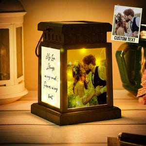 Anniversary Gifts for Couple, Personalized Photo Engraved Lantern Nightlight Lamp Memorial Lamp Solar Garden Light - photomoonlamp