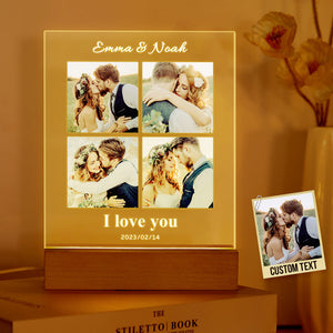 Custom Couples Photo Lamp Personalized Name For Anniversary Gift - photomoonlamp