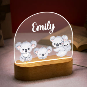 Personalized Name Baby Koala Night Light Custom Name Nursery Room Lamp Gift For Kids - photomoonlamp