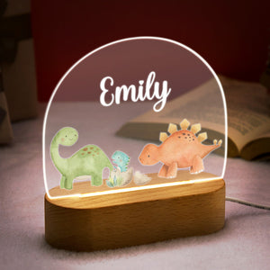 Personalized Name Baby Dinosaur Night Light Custom Name Nursery Room Lamp Gift For Kids - photomoonlamp