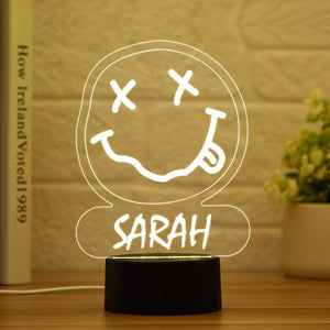 Custom Lamps with Name Cute Facial Expression Personalized Engraved Night Lights Romantic Gifts for Girlfriend