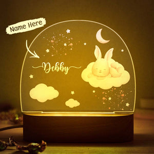 Custom Bunny Name Night Light Personalized Name Lamp Multi Color - photomoonlamp