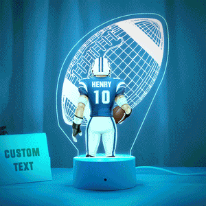 Custom American Football Player Personalized Name And Number 3D LED Light Multi Color Base - photomoonlamp