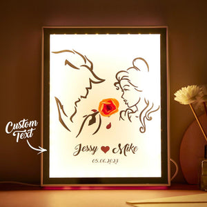 Custom Couple Photo Frame with Light Perfect Gift for Family Birthday Christmas Anniversary - photomoonlamp