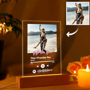 Custom Gifts Spotify Acrylic Night Light with Text Scannable Spotify Music Lamp